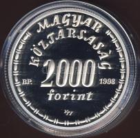 1998. 2000Ft Ag "Eötvös Lóránd" T:PP Csak 3000db! Eredeti díszdobozban, tanúsítvánnyal!