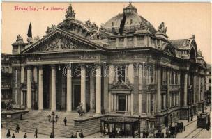 Brussels, Bruxelles; La Bourse / stock exchange, tram