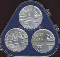 1976. 200Ft Ag 3klf db "Festők I.Derkovits, Szinyei, Munkácsi" sor T:BU Eredeti plombált M...