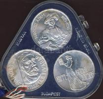 1977. 200Ft Ag 3klf db "Festők II. Mányoki, Rippl-Rónai, Csontváry" sor T:BU Eredeti plombált MNB tokban (sérült)!