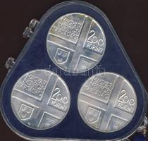 1977. 200Ft Ag 3klf db "Festők II. Mányoki, Rippl-Rónai, Csontváry" sor T:BU Eredeti plomb...