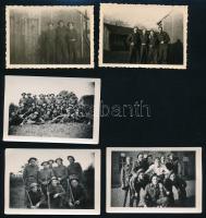 cca 1940 Vegyes katonai fotó tétel, 9 db, 8,5x6 cm