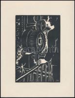 Frans Masereel (1889-1972): Gyárban, fametszet, papír, jelzett a metszeten, 16×11 cm