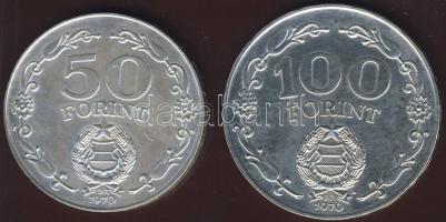1970. 50Ft Ag + 100Ft Ag "Felszabadulás" pár T:BU
