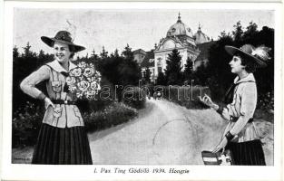 1939 Gödöllő, Leány-Jamboree, cserkész lányok, So. Stpl