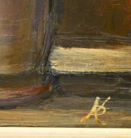 Keményné Pengó Anna (?-): Iriszek. Olaj, farost, jelzett, keretben, 35×26 cm