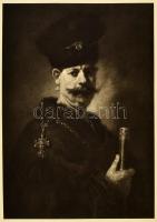 cca 1900 Rembrandt: Lengyel nemes portréja, heliogravűr, papír, jelzett, 40×29,5 cm