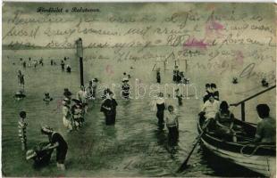 Balaton, fürdőélet csónakázókkal (EK)
