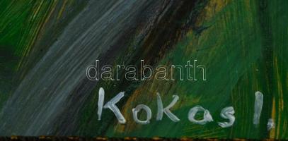 Kokas jelzéssel: Kompozíció. Vegyes technika, farost, keretben, 34×44 cm