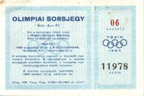 1963. Olimpiai sorsjegy "Tokio" T:I-