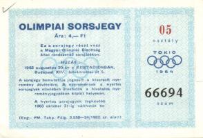1963. Olimpiai sorsjegy "Tokio" T:I-