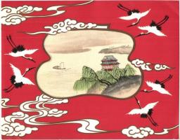 3 db MODERN kínai díszes üdvözlőlap / 3 modern Chinese decorated greeting cards