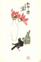 3 db MODERN kínai díszes üdvözlőlap / 3 modern Chinese decorated greeting cards