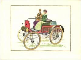 2 db MODERN kinyitható közlekedéstörténeti lap / 2 modern folding cards, transport history