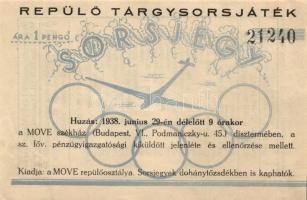 1938. "MOVE" repülő tárgysorsjáték (2x) egymásutáni sorszámmal!