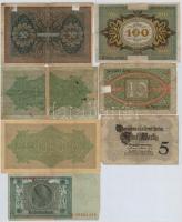 Német Birodalom / Weimari Köztársaság 1914-1929. 7db klf bankjegy, közte 1914. 5M T:III,III- közte r...