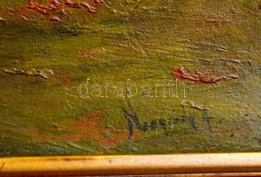 Neogrády jelzéssel: Kőhíd. Olaj, karton, sérült, keretben, 24×47 cm