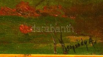 Neogrády jelzéssel: Pipacs mező a hídnál. Olaj, karton, sérült, keretben, 24×47 cm