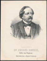 cca 1867 Marastoni József: Heinrich Perger von Pergenau osztrák politikus portréja, litográfia, papír, 27×21 cm