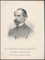 cca 1867 Marastoni József: Florian Ziemiałkowski lengyel politikus portréja, litográfia, papír, 27×21 cm