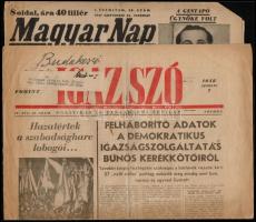 1945-1948 Vegyes újság és újságkivágás tétel (Képes Figyelő, Igaz Szó, Magyar Nap), 5 db