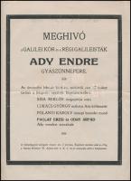 1919 Meghívó a Galilei kör Ady Endre gyászünnepére, 2 db + Ady emlékbélyeg