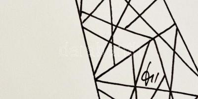 Kun Sarolta (1990- ): Halász. Tus, papír, jelzett, 40×30 cm