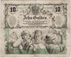 1863. 10G hátoldali "Wertlos" bélyegzéssel + "Nr. 84/92" (2x) kézírásos ráirattal T:restaurált