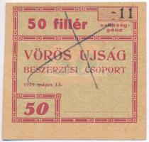 Budapest 1919. 50f Vörös Ujság T:I-
