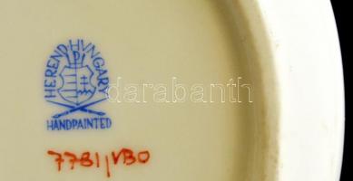 Herendi Viktória mintás porcelán tálka, kézzel festett, jelzett, hibátlan, 9,5x7,5 cm