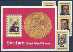 Nobel Prize winners set + block, Nobel-díjasok sor + blokk