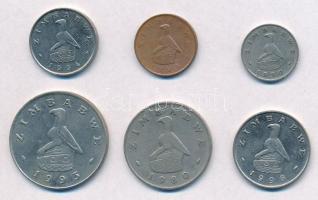 Zimbabwe 1980-1996. 1c-1$ (6xklf) T:2
Zimbabwe 1980-1996. 1 Cent - 1 Dollar (6xdiff) C:XF