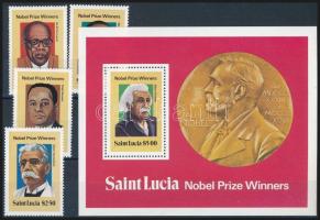Nobel-díjasok sor + blokk, Nobel Prize winners set + block