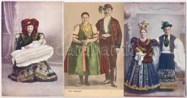 6 db RÉGI magyar népviseletes motívumlap / 6 pre-1945 Hungarian folklore motive postcards
