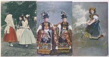 6 db RÉGI magyar népviseletes motívumlap / 6 pre-1945 Hungarian folklore motive postcards