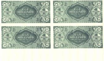 1946. 1000.000.000B.-pengő fázis, csak hátlapi nyomat, alsó ívszéli 4-es tömbben T:I