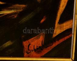 Schönberger jelzéssel: Asztaltársaság. Olaj, farost, keretben, 70×48 cm