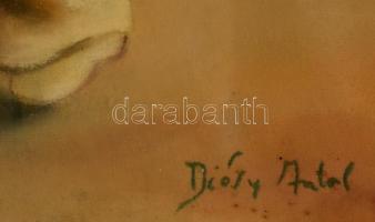 Diósy jelzéssel: Harmonikás fiú. Pasztell, papír, üvegezett keretben, 41×28 cm