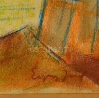 Egry jelzéssel: Tó part. Pasztell, papír, üvegezett keretben, 28×36 cm