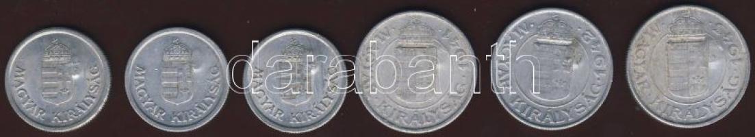 1941-44. 1P (3x) + 2P (3x) címeres ellenjeggyel T:2,3