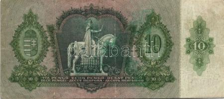 1930-41. 10P, 20P, 50P, 100P zöld nyilaskeresztes felülbélyegzéssel T:II,II-