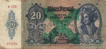 1930-41. 10P, 20P, 50P, 100P zöld nyilaskeresztes felülbélyegzéssel T:II,II-