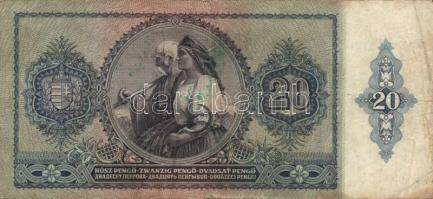 1930-41. 10P, 20P, 50P, 100P zöld nyilaskeresztes felülbélyegzéssel T:II,II-