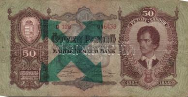 1930-41. 10P, 20P, 50P, 100P zöld nyilaskeresztes felülbélyegzéssel T:II,II-