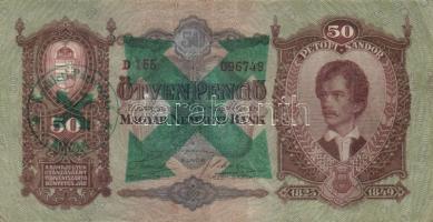 1930-41. 10P, 20P, 50P, 100P zöld nyilaskeresztes felülbélyegzéssel + bélyegzővel T:II,II/III