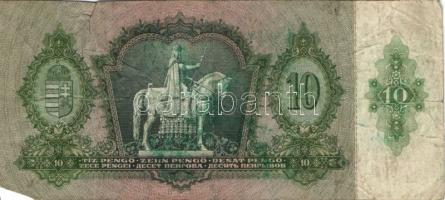 1930-41. 10P, 20P, 50P, 100P zöld nyilaskeresztes felülbélyegzéssel + bélyegzővel T:II,II/III