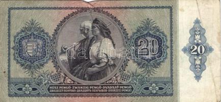 1930-41. 10P, 20P, 50P, 100P zöld nyilaskeresztes felülbélyegzéssel + bélyegzővel T:II,II/III