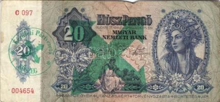 1930-41. 10P, 20P, 50P, 100P zöld nyilaskeresztes felülbélyegzéssel + bélyegzővel T:II,II/III