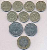 Nagy-Britannia 1983-2001. 50p (2xklf) + 1Ł (7xklf) + 2Ł T:2,2- Great Britain 1983-2001. 50 Pence (2xdiff) + 1 Pound (7xdiff) + 2 Pounds C:XF,VF