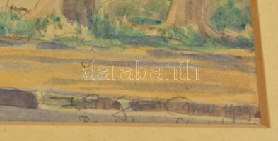 Zigler jelzéssel: Paulsdamm, Schwerin, Mai 1939, akvarell, papír, paszpartuban, üvegezett fa keretbe...